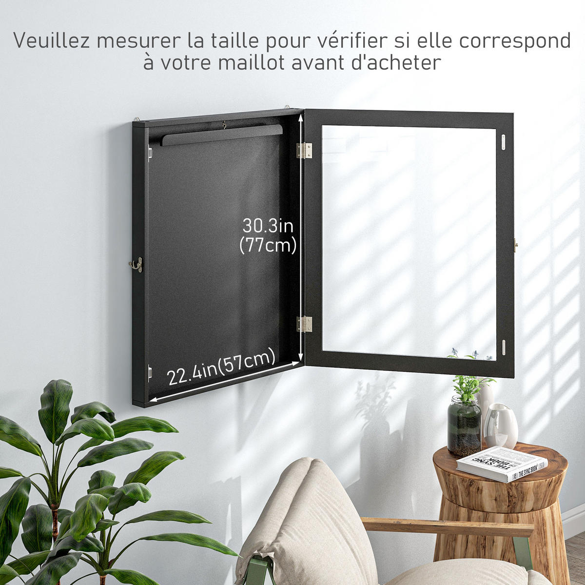 TRIKOTRAHMEN DE-15499 60/80 cm, Acrylglas Schwarz - Schwarz, Holzwerkstoff (6.5/80/60cm) - ComfortXL