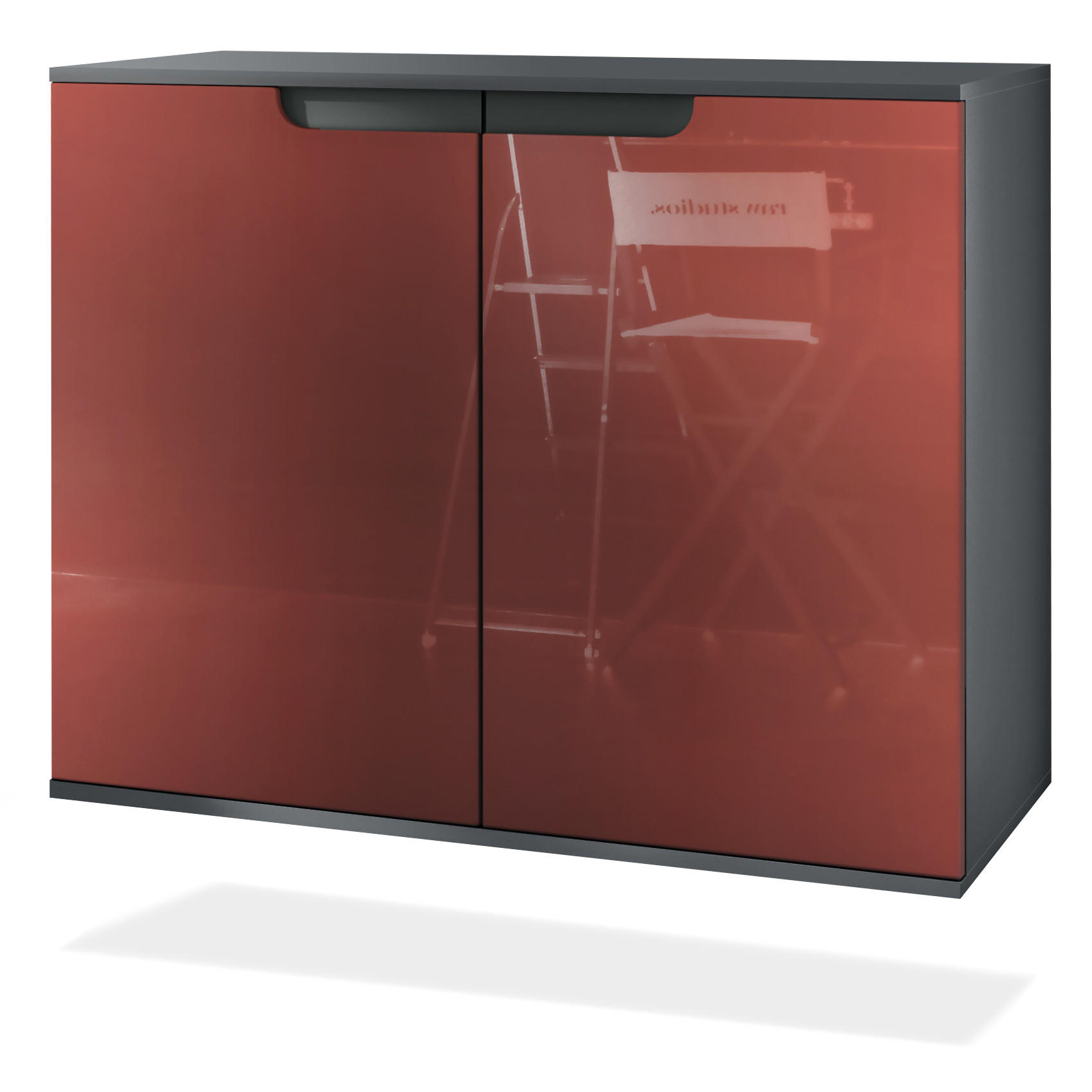 KOMMODE Sylt Bordeaux Hochglanz - Bordeaux, Holzwerkstoff (92.5/73.5/35cm) - Vladon