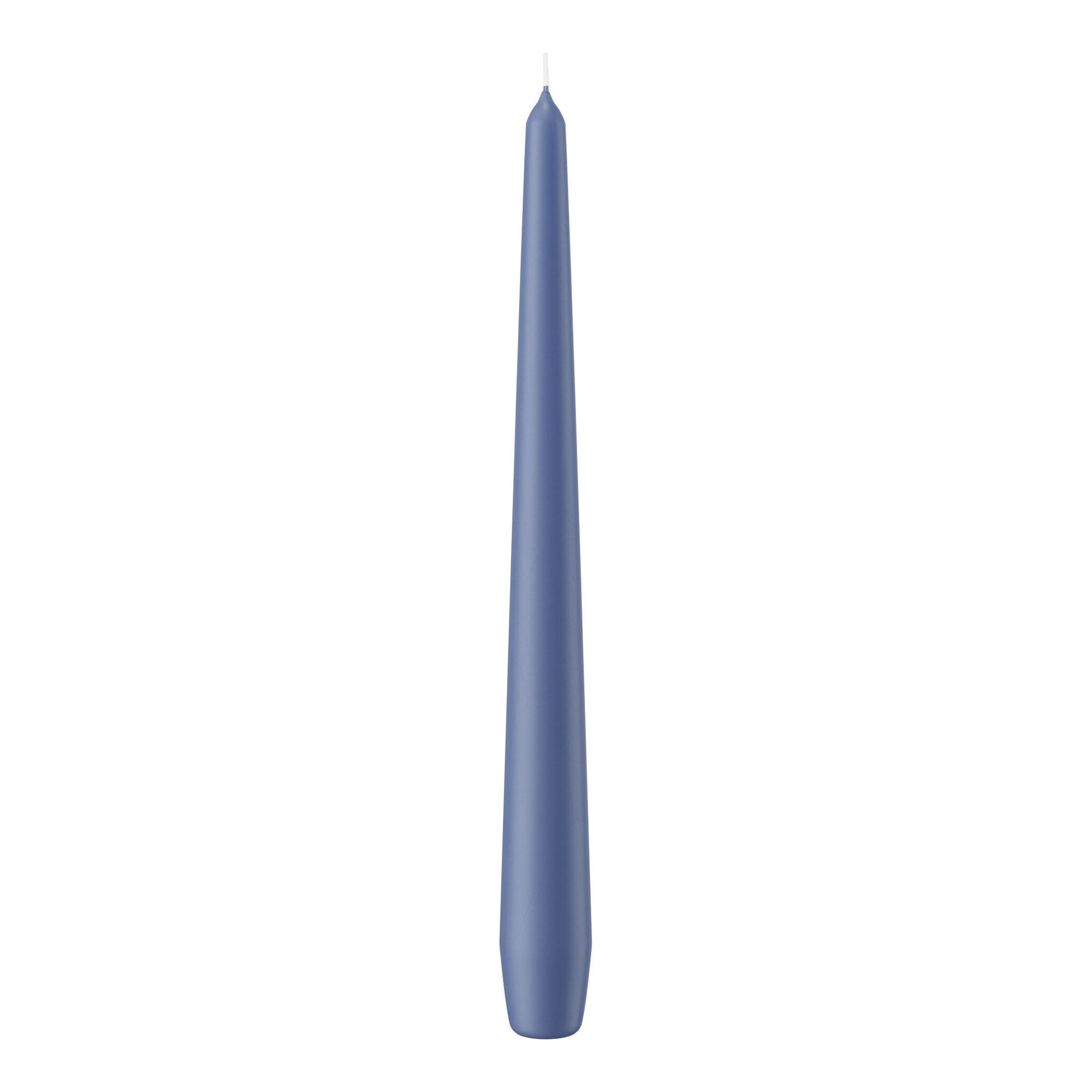 SPITZKERZEN (konische Kerzen) Grau-Blau 250 x Ø 25 mm, 12 Stück - Blaugrau, Paraffin (2.5/25/25cm) - Wiedemann Kerzen