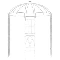 PAVILLON 200/200/270 cm Metall Antik Weiß - Weiß, Metall (200/270/200cm) - CLP