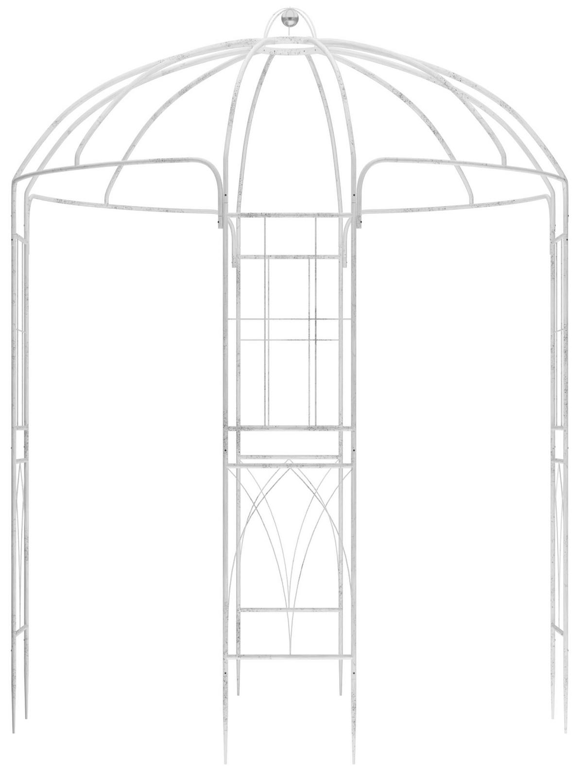 PAVILLON 200/200/270 cm Metall Antik Weiß - Weiß, Metall (200/270/200cm) - CLP