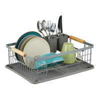 ABTROPFGESTELL - Grau, Holz/Kunststoff (42/15.5/31cm) - Relaxdays