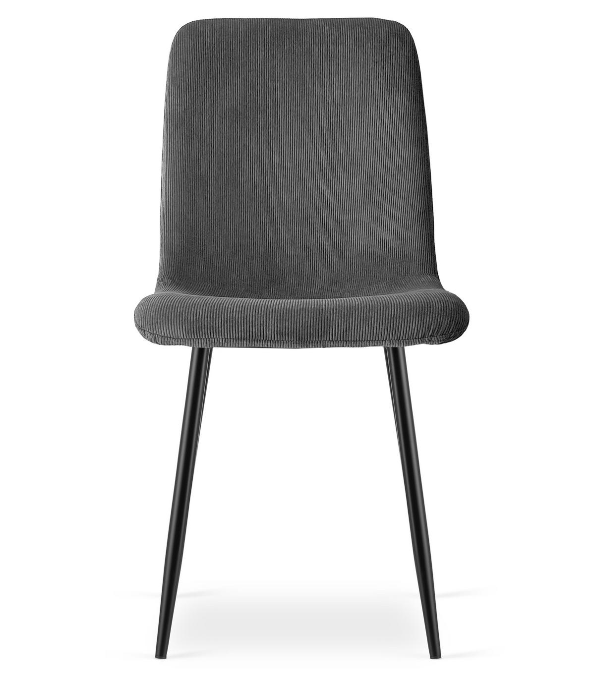 ESSZIMMERSTUHL RIFT grauer Sitz, schwarze Beine - Schwarz/Grau, Textil (46/87/55cm) - Valora