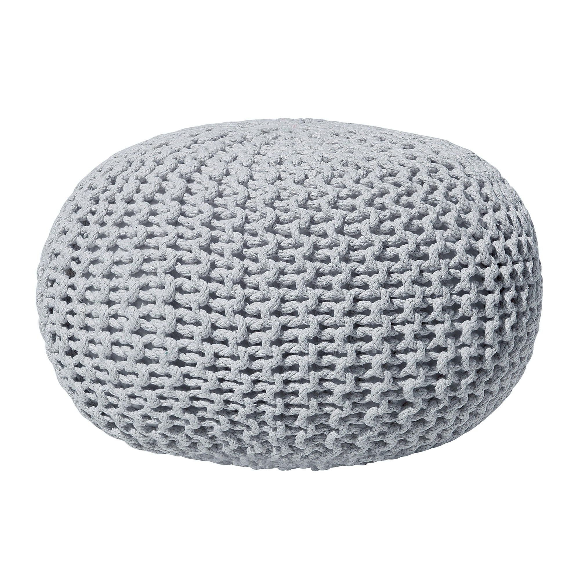 POUF Conrad 40/40/25 cm - Grau, Naturmaterialen/Textil (40/25/40cm) - Beliani