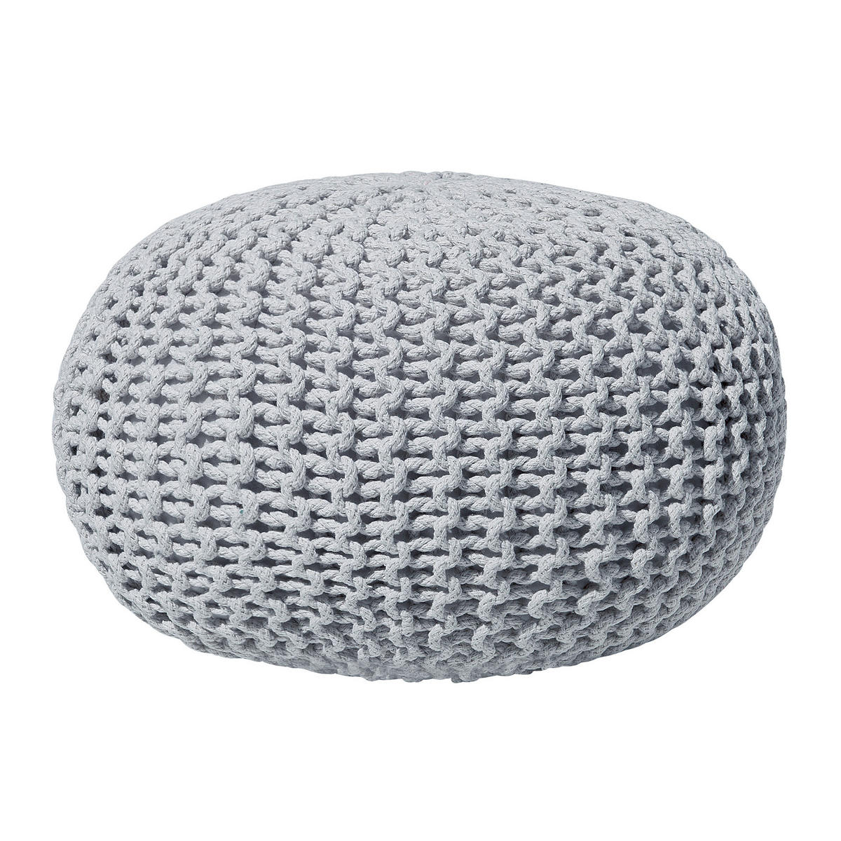 POUF Conrad 40/40/25 cm - Grau, Naturmaterialen/Textil (40/25/40cm) - Beliani
