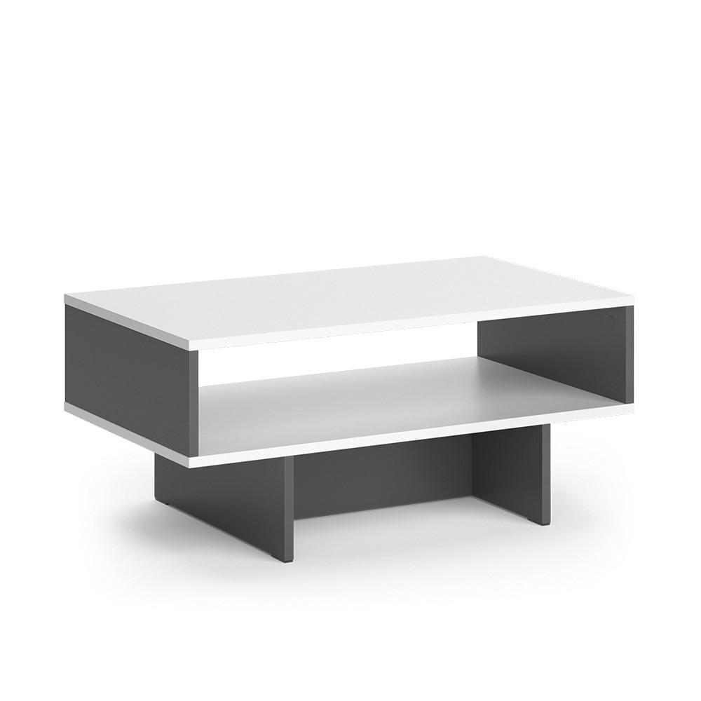 COUCHTISCH Josef Weiß/Anthrazit 80 x 46,2 cm mit 1 Regal - Anthrazit/Weiß, Holzwerkstoff (46.2/80/35.4cm) - Vicco
