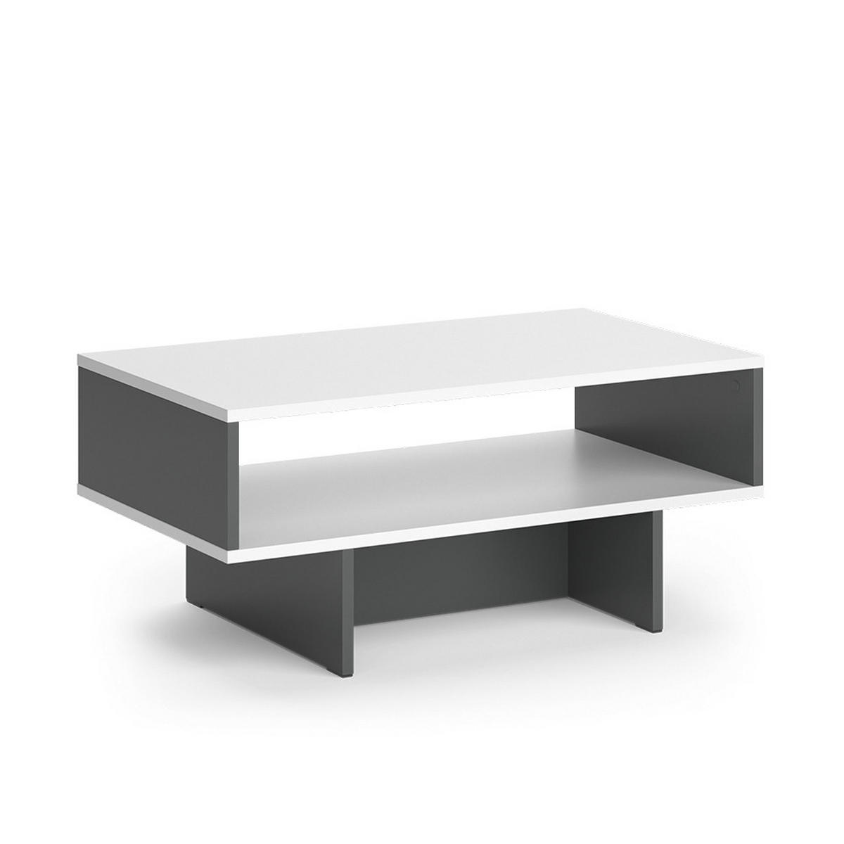 COUCHTISCH Josef Weiß/Anthrazit 80 x 46,2 cm mit 1 Regal - Anthrazit/Weiß, Holzwerkstoff (46.2/80/35.4cm) - Vicco