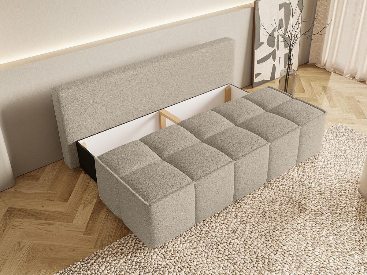 SOFA Miia mit Schlaffunktion, Taupe - Greige, Textil (196/90/85cm) - Fedve