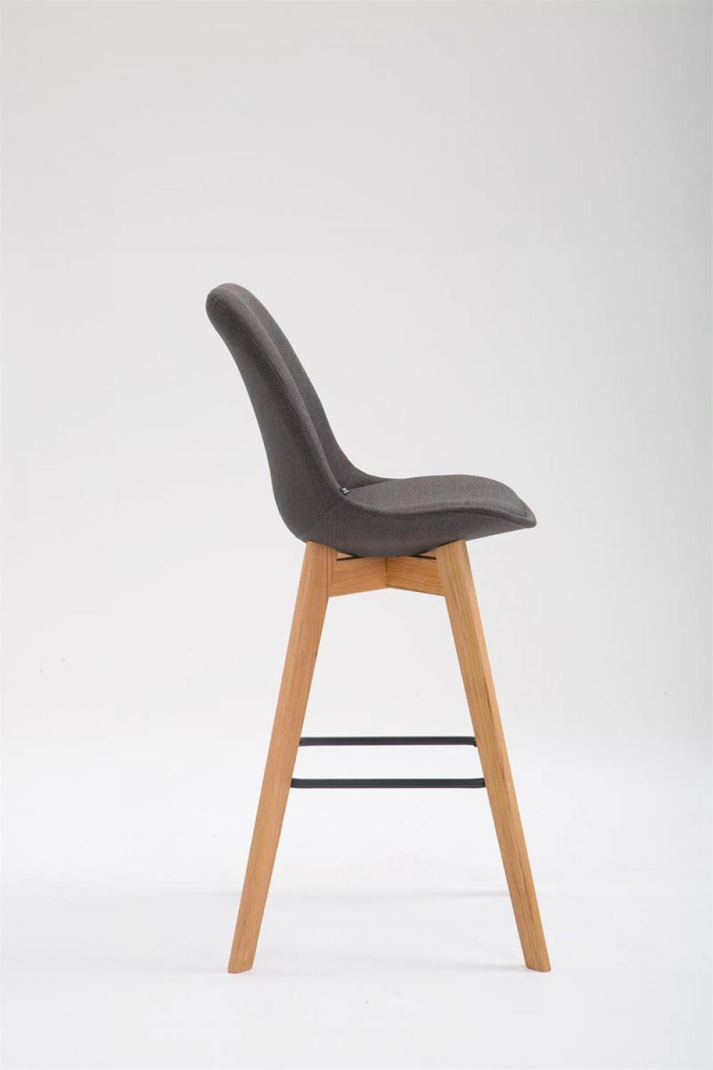 BARHOCKER Stoff dunkelgrau - Eukalyptusholzfarben/Dunkelgrau, Holz/Textil (48/112/56cm) - CLP