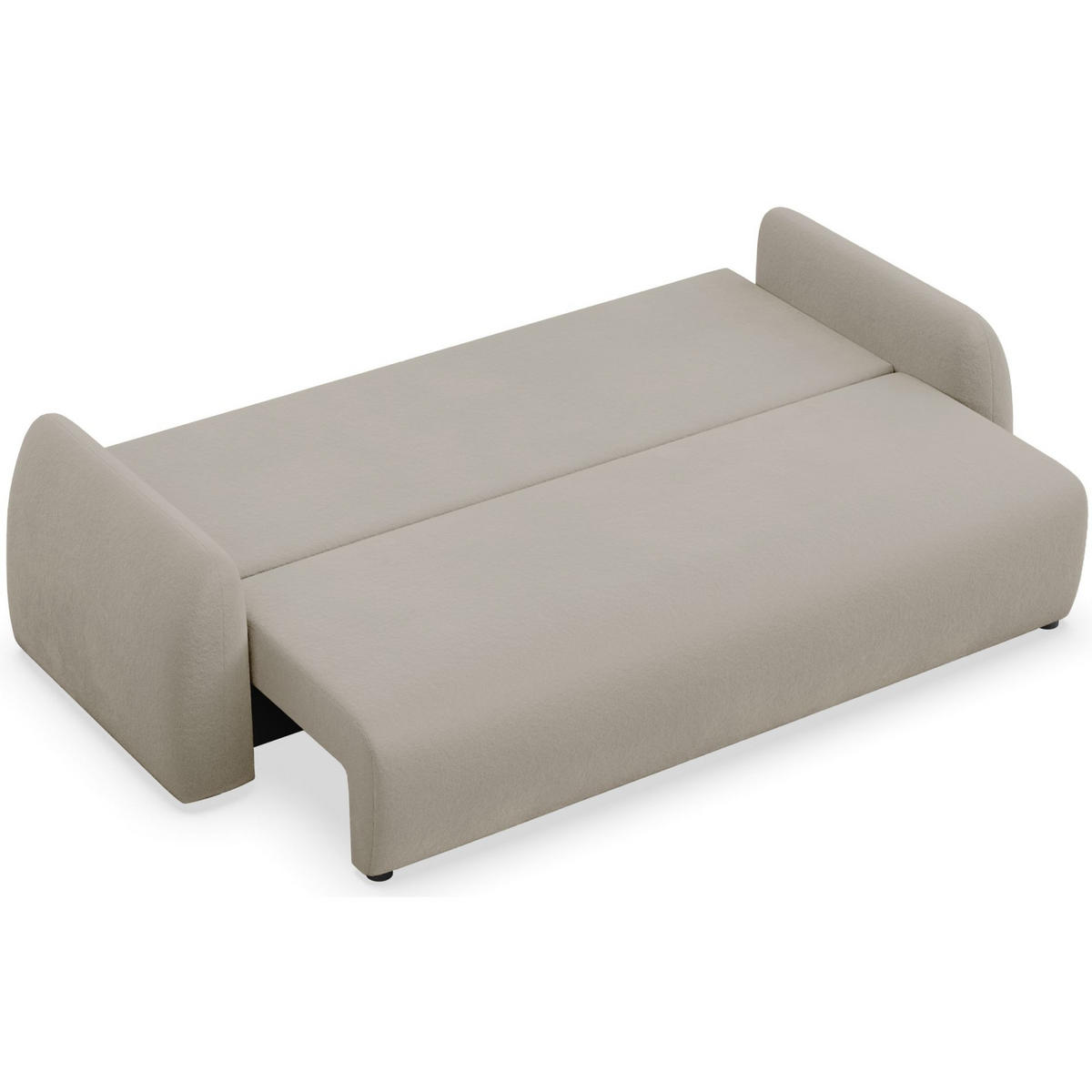 3-SITZER SOFA Nubelle Dunkelbeige Chenille-Bezug - Beige/Schwarz, Kunststoff/Textil (244/85/93cm) - Selsey