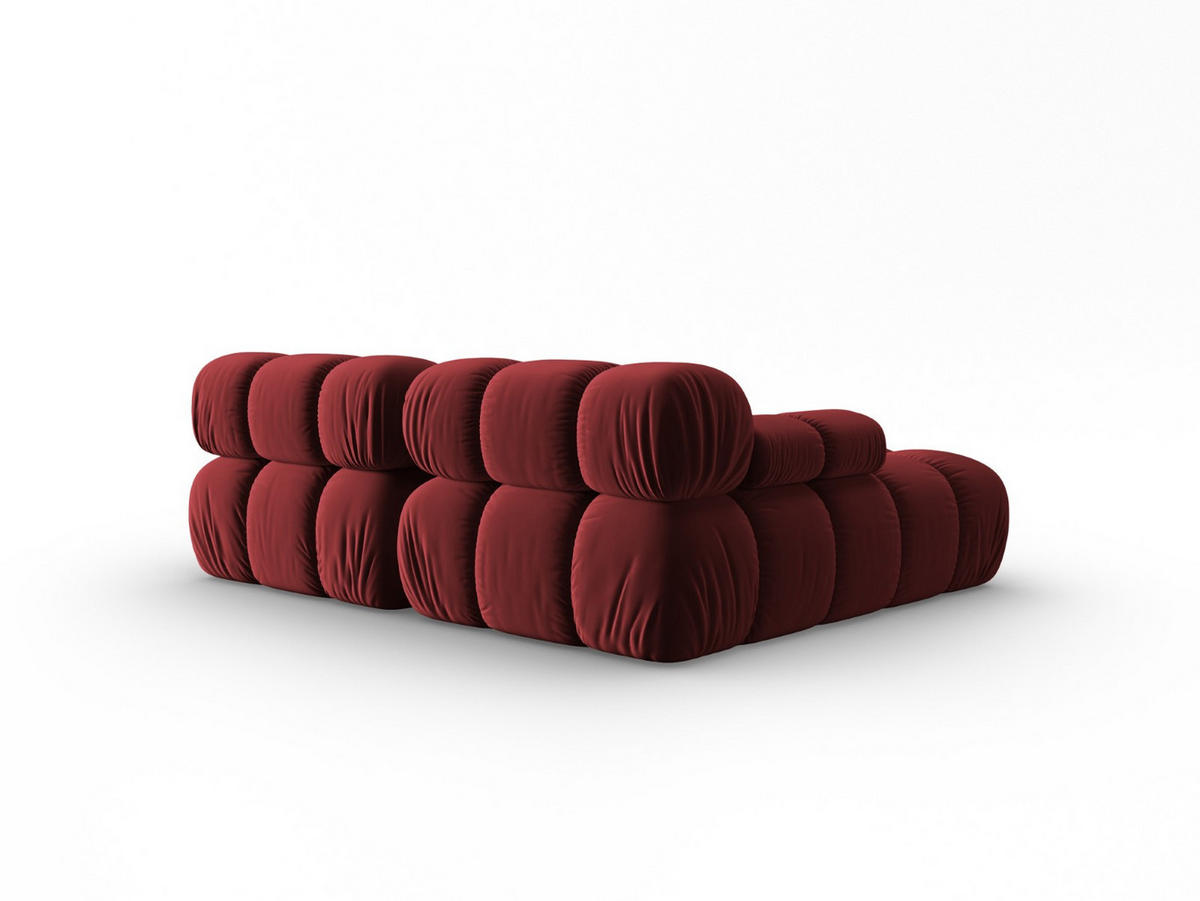 MODULARES-ECKSOFA links Bellis aus Samt dunkelrot 3 Sitzplätze - Dunkelrot, Textil (157/191cm) - Micadoni
