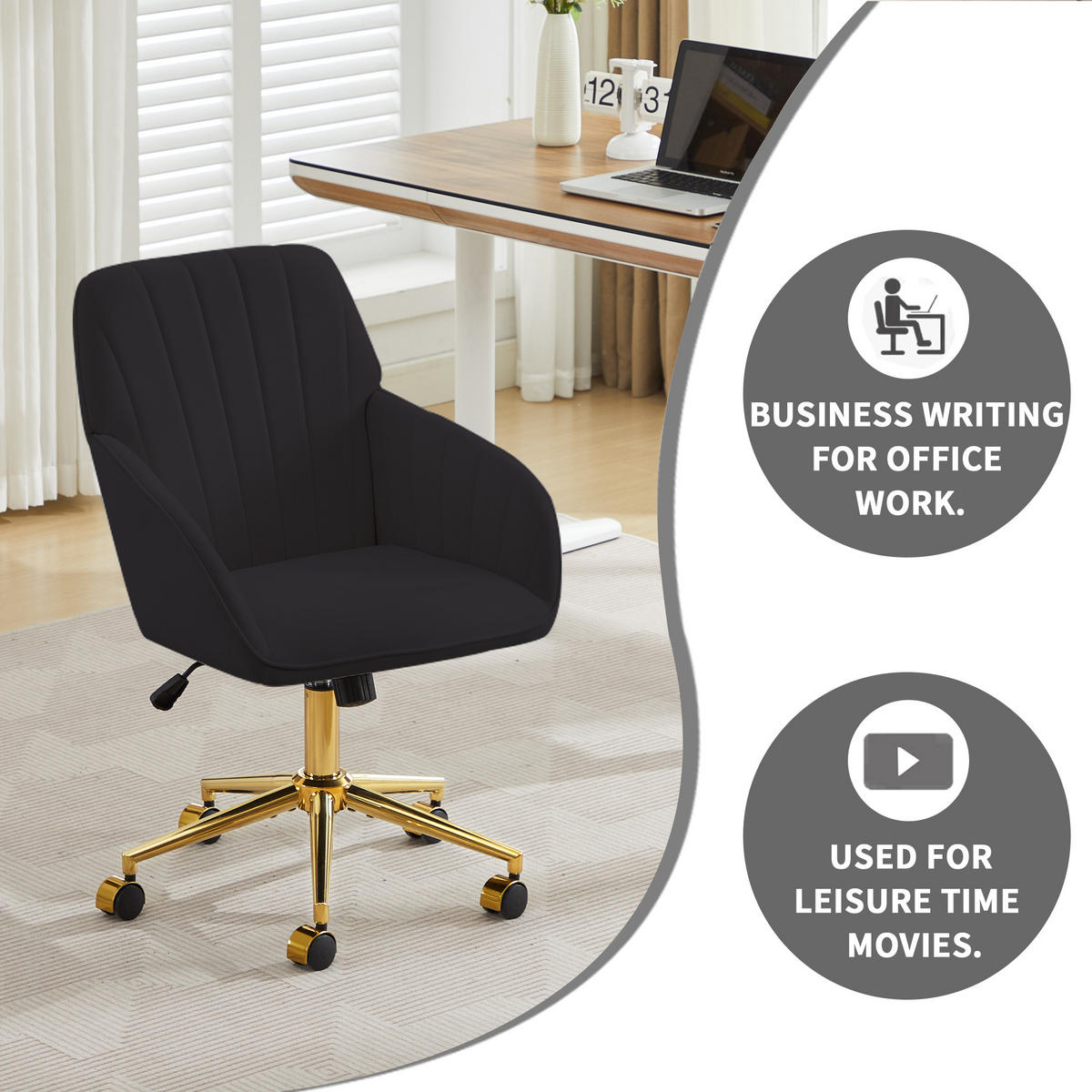 BÜROSTUHL Schwarz 62/60/97 cm - Schwarz, Metall (62/97/60cm) - PANGIVO