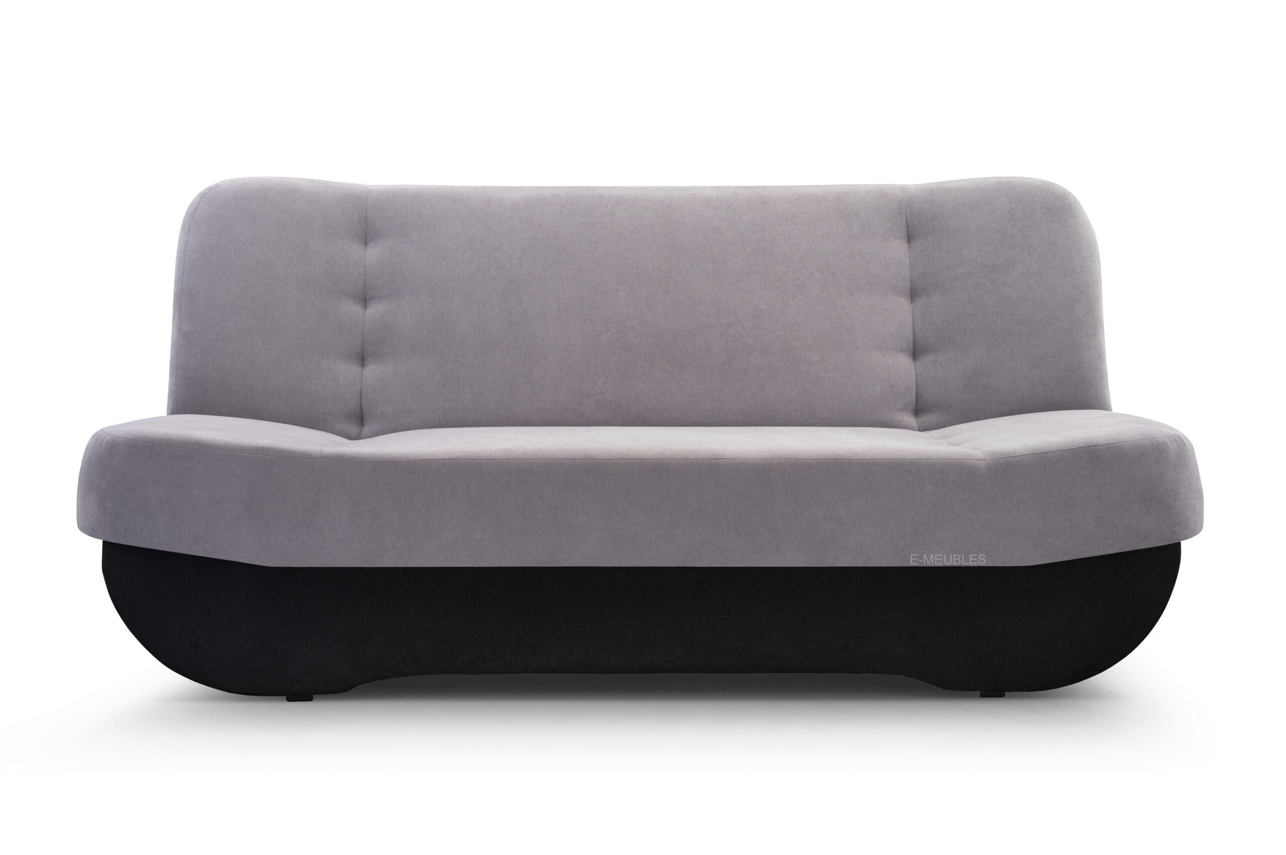 SCHLAFSOFA -PAFOS (Grau + Schwarz Kunstleder) - Schwarz, Holz (192/90/87cm) - Möblo