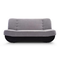 SCHLAFSOFA -PAFOS (Grau + Schwarz Kunstleder) - Schwarz, Holz (192/90/87cm) - Möblo