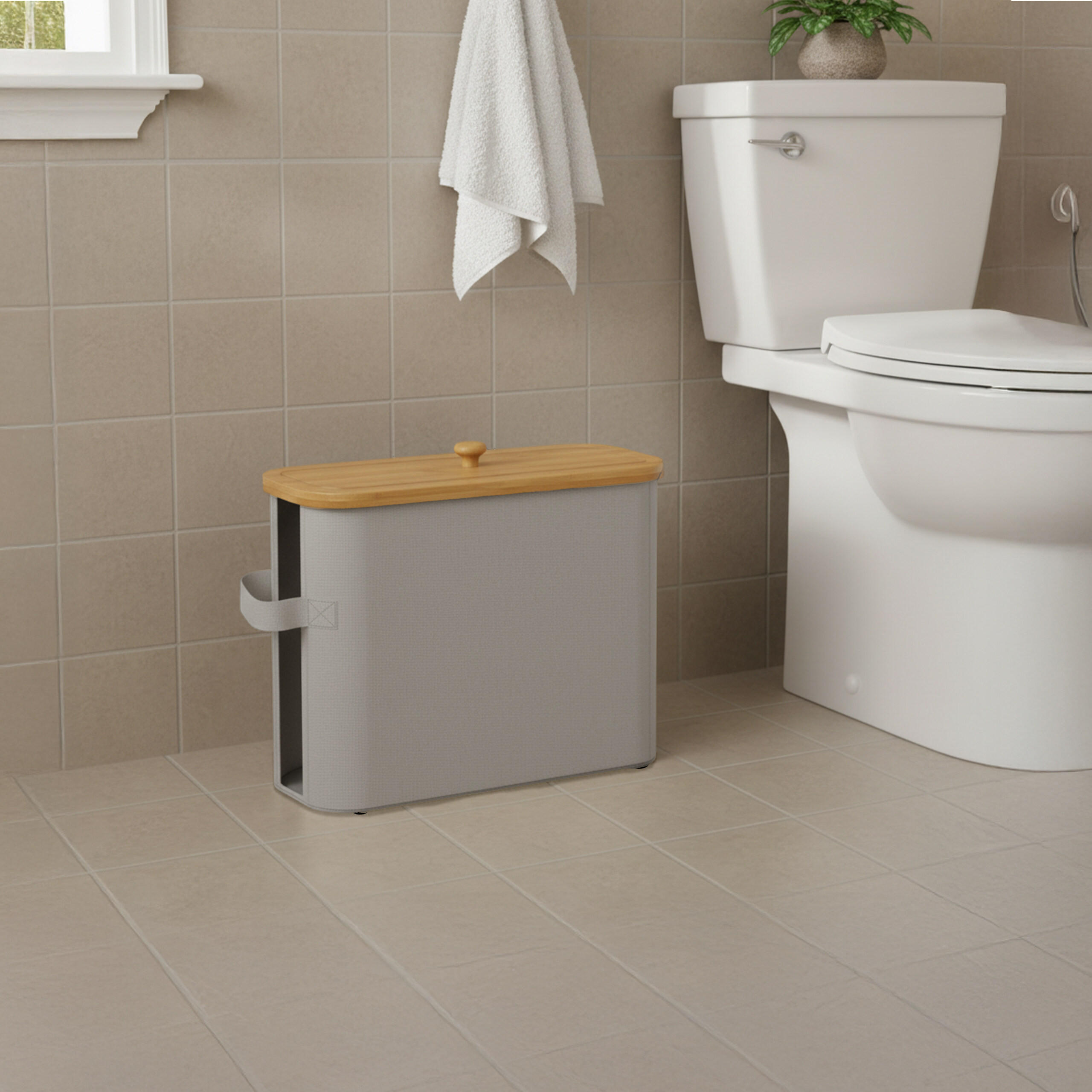 TOILETTENPAPIER-AUFBEWAHRUNG - Grau, Holz/Kunststoff (45/33/16cm) - Relaxdays