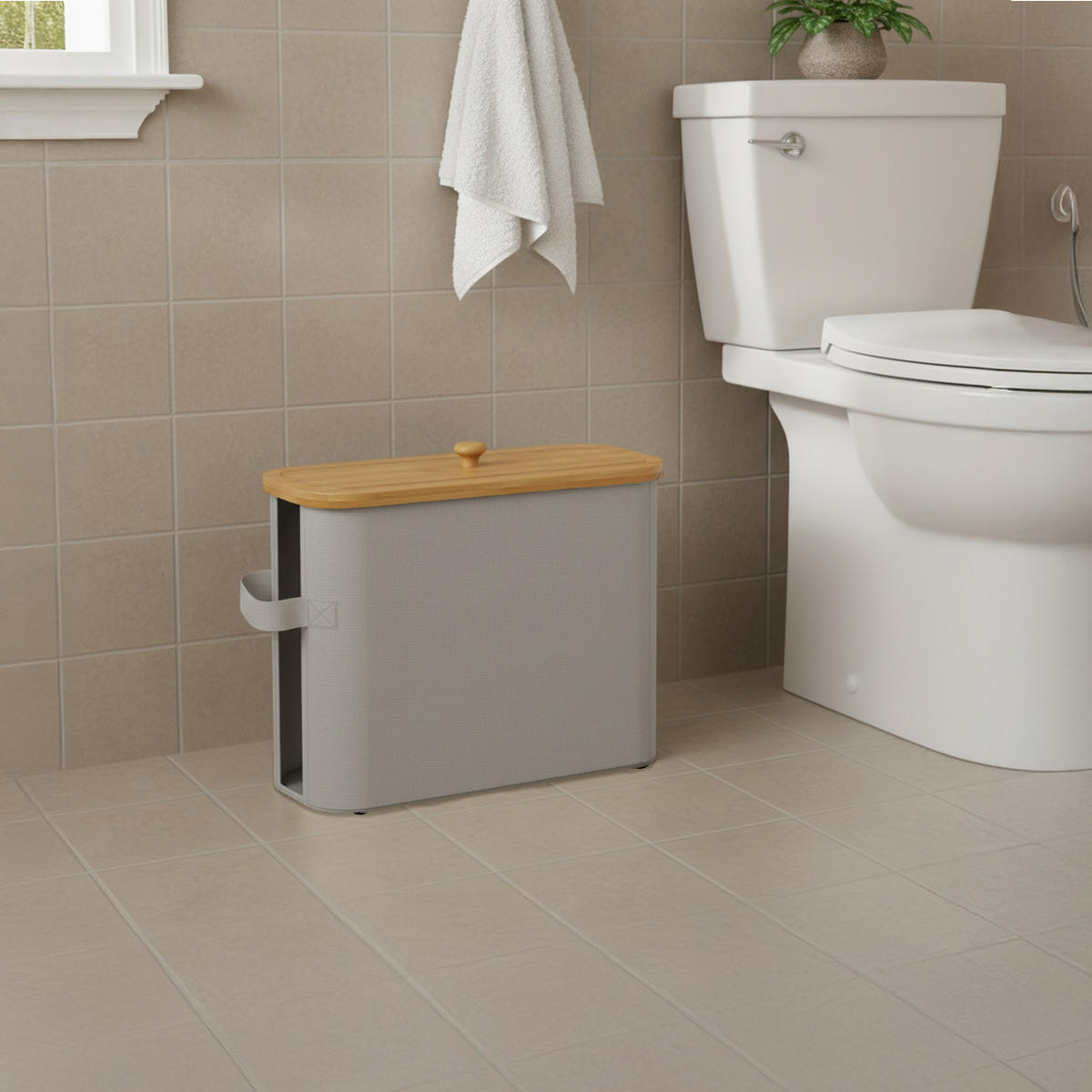 TOILETTENPAPIER-AUFBEWAHRUNG - Grau, Holz/Kunststoff (45/33/16cm) - Relaxdays