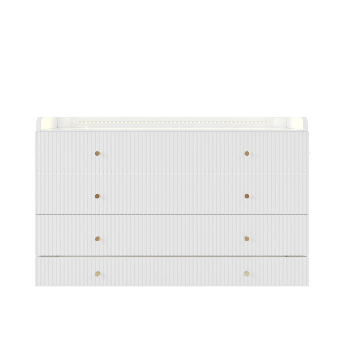 BETT 140/200 cm in Weiß – klappbar mit Stauraum, LED-Beleuchtung und USB - Weiß, Holzwerkstoff (140/200cm) - BEAOK