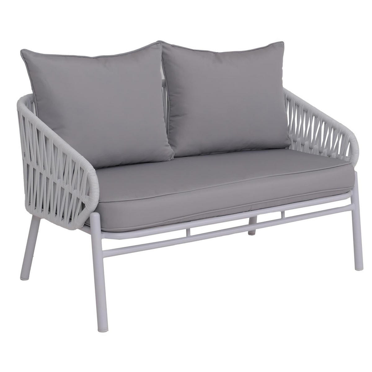 GARTENGARNITUR Lounge-Set Hellgrau - Grau, Metall - PROREGAL