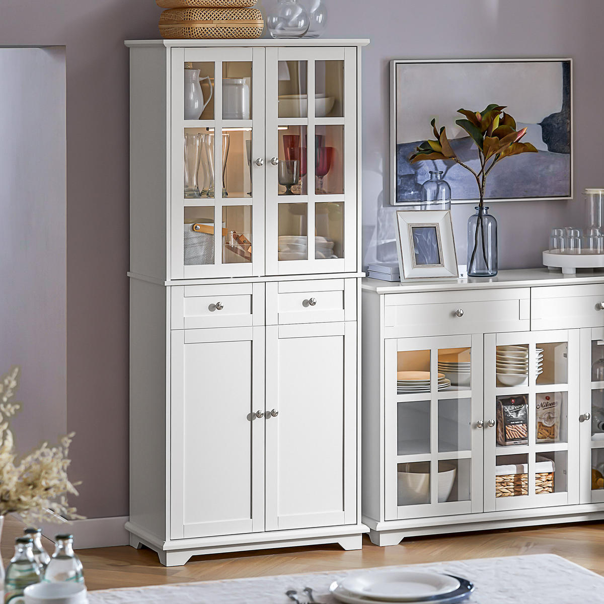 KÜCHENSCHRANK Weiß - Weiß, Holz/Holzwerkstoff (76/175/40cm) - SoBuy