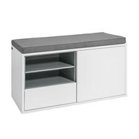 SCHUHBANK Weiß - Weiß, Holzwerkstoff (80/46/35cm) - SoBuy