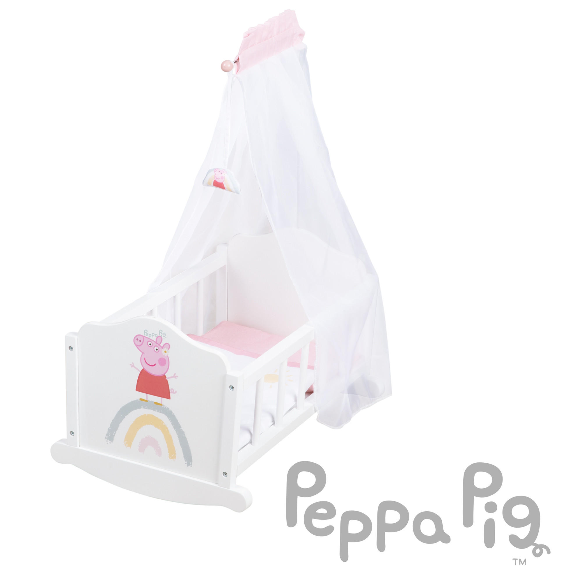 PUPPENWIEGE Peppa Pig - Weiß, Holz (35/61.5/52cm) - Roba