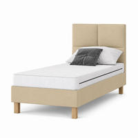 BETT für Hotel DUBAJ 80 x 200 cm, Polsterbett mit Rädern, Taschenmatratze, Einzelbett, 1 Stück, Beige - Beige, Holz/Buchenholz (80/200cm) - Trada