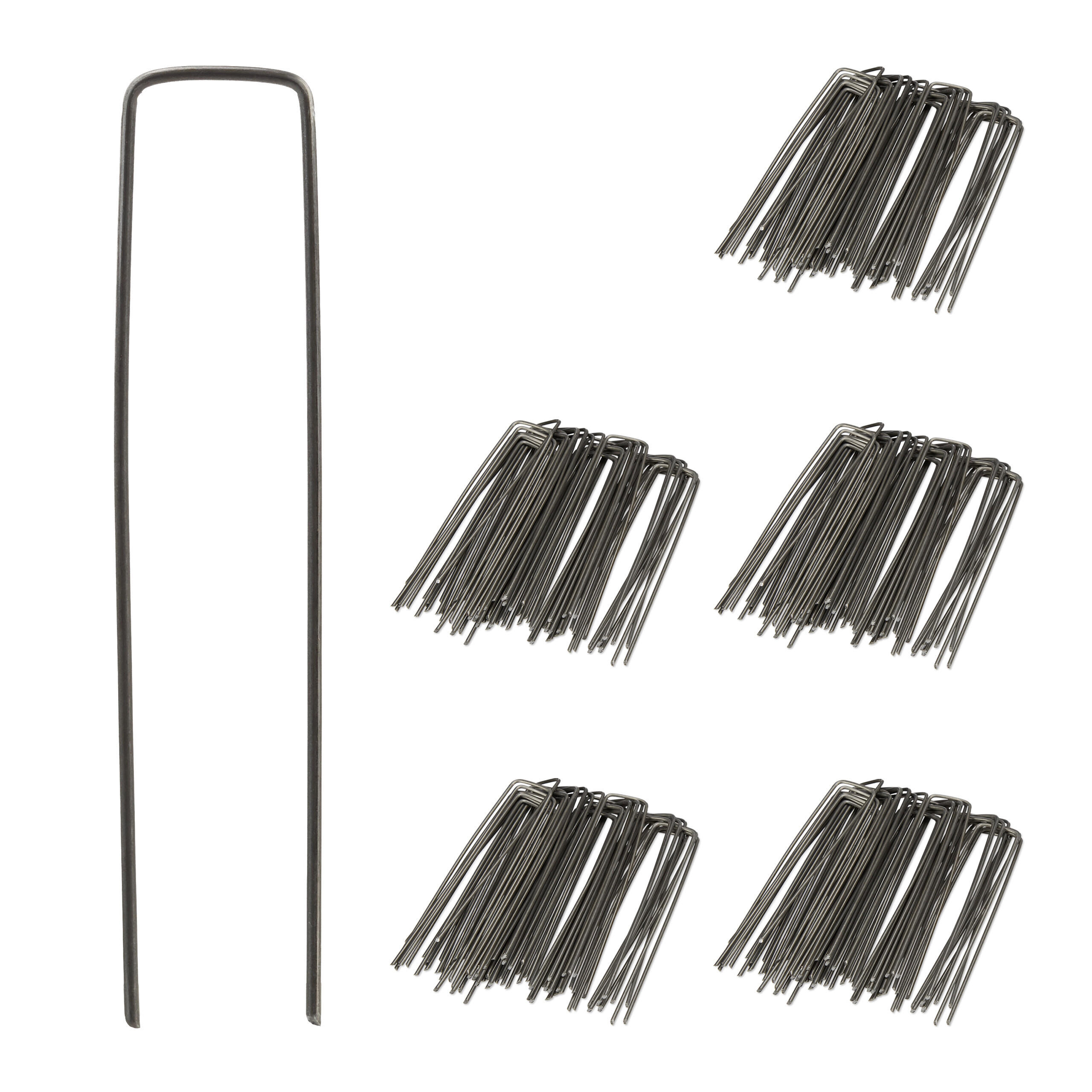 KOTVY Antracit 250ks-Set ocel U-tvar 15 cm - antracitová, kov (2.5/15/0.2cm) - Relaxdays