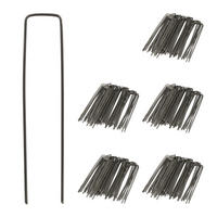 ERDANKER Anthrazit 250er-Set Stahl U-Form 15 cm - Anthrazit, Metall (2.5/15/0.2cm) - Relaxdays