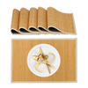 TISCHSET 6-tlg. - Creme, Holz/Textil (30/45/0.3cm) - Relaxdays