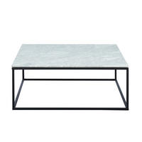 COUCHTISCH - 90 cm x 90 cm - Marmor - Schwarz, Weiß - ARETHA - Schwarz/Weiß, Stein (90/90/35cm) - Vente-Unique