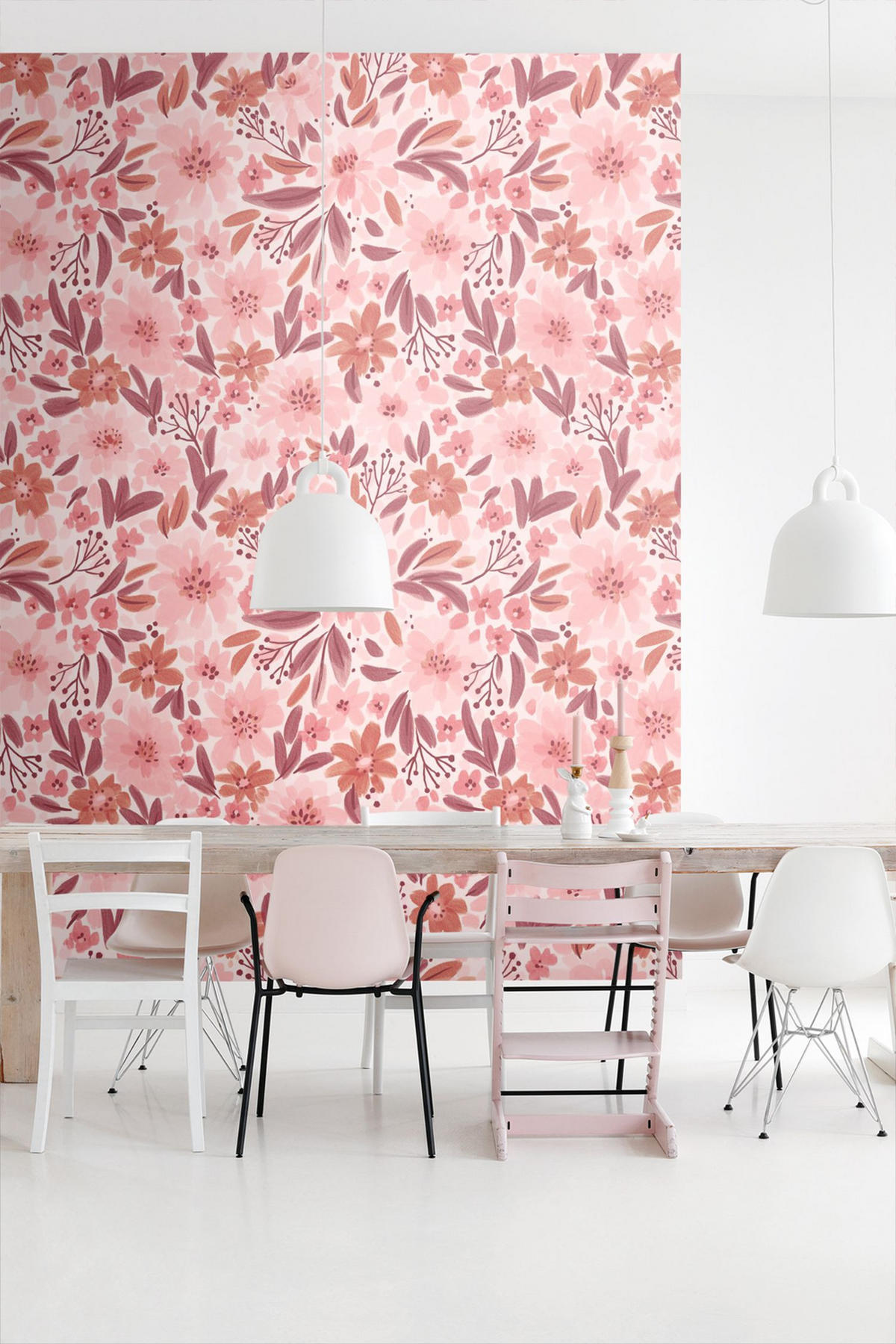 FOTOTAPETE Blumen 2.5 x 2.79 m - Pink, Papier (250/279cm) - ESTAhome