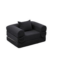 SCHLAFSOFA DE-35175 klappbar 2-in-1 Schwarz - Schwarz, Textil (85/65/120cm) - ComfortXL