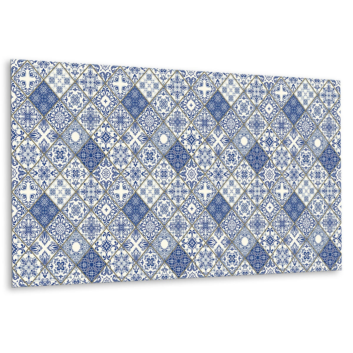 WANDPANEEL 100 x 50 cm Portugiesisches Muster - Blau, Textil (100/1.6/50cm) - TULUP