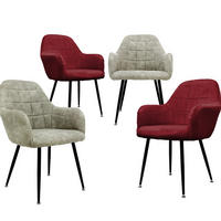 ESSZIMMERSTUHL Samt Bordeaux/Olive 4er Set - Bordeaux, Metall (45/83/47cm) - ECD-Germany