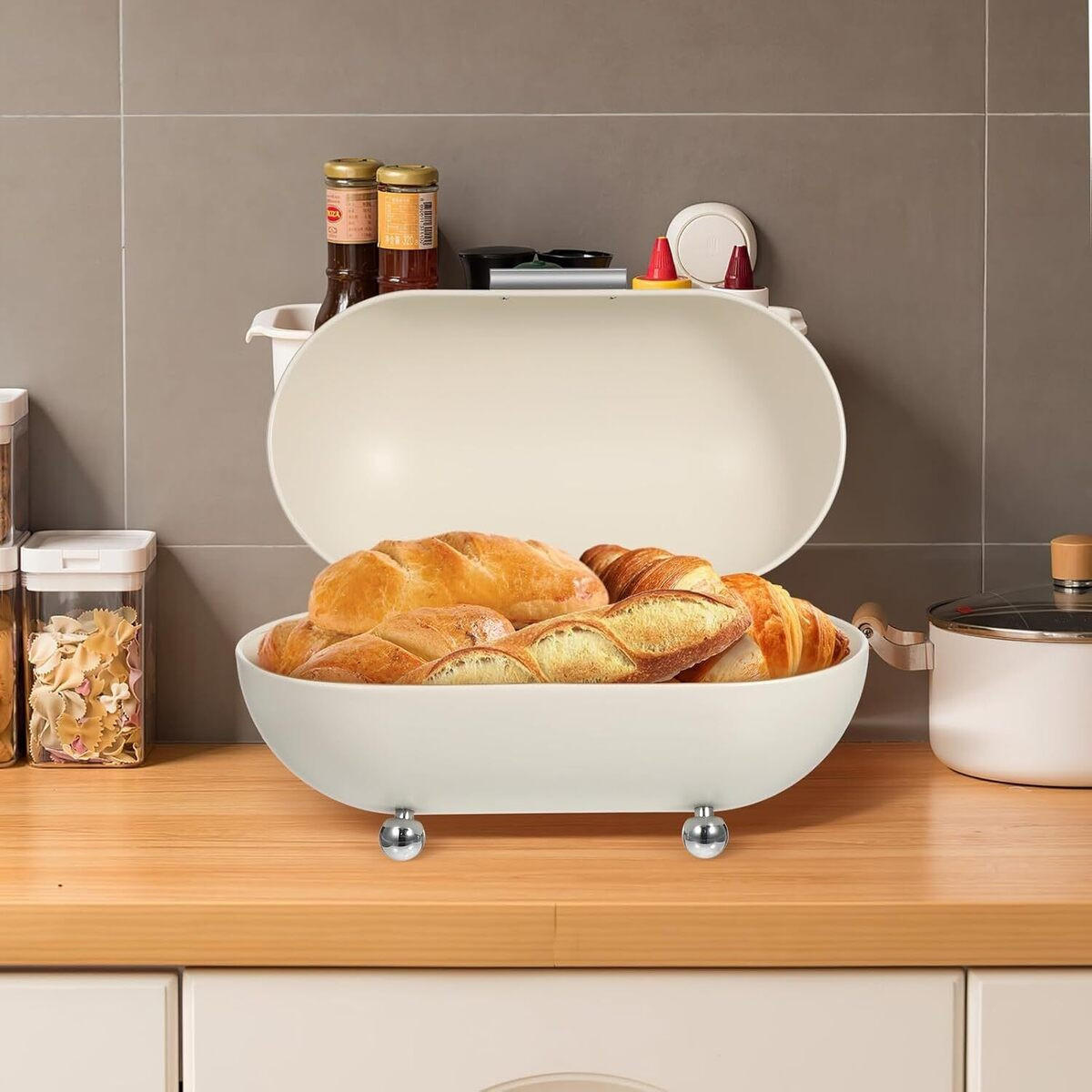 BROTKASTEN 34/19/20 cm Creme - Creme, Metall (19/20/34cm) - Authentics