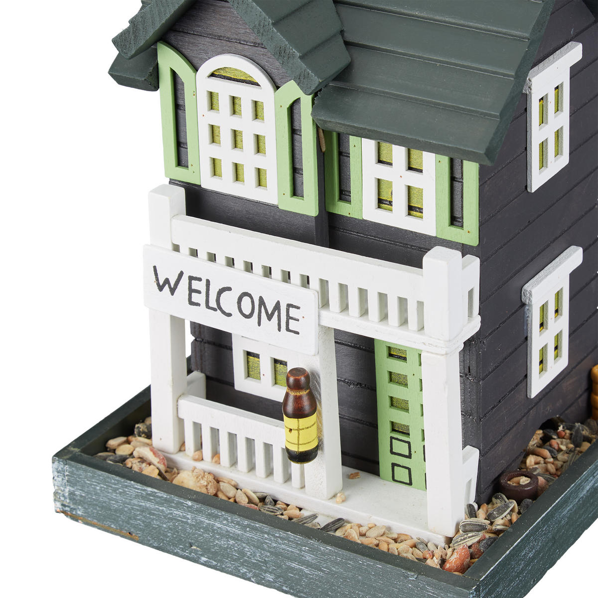 VOGELFUTTERHAUS - Multicolor, Holz (18/23.5/18cm) - Relaxdays