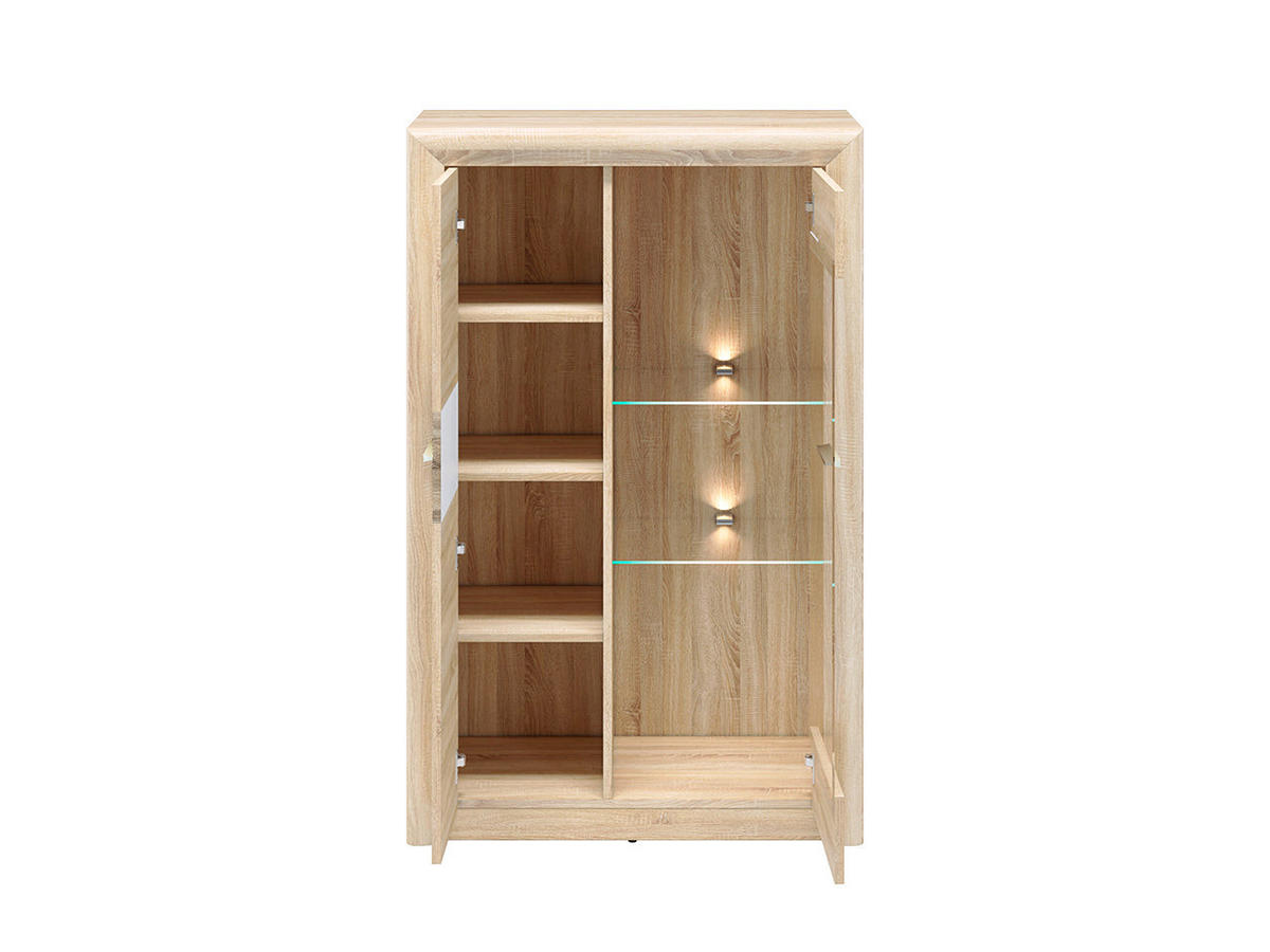 VITRINE – 85 cm – Castel – Eichefarben / Sonoma Eiche - Eichefarben/Sonoma Eiche, Holzwerkstoff (85/133/43cm) - hi-markt