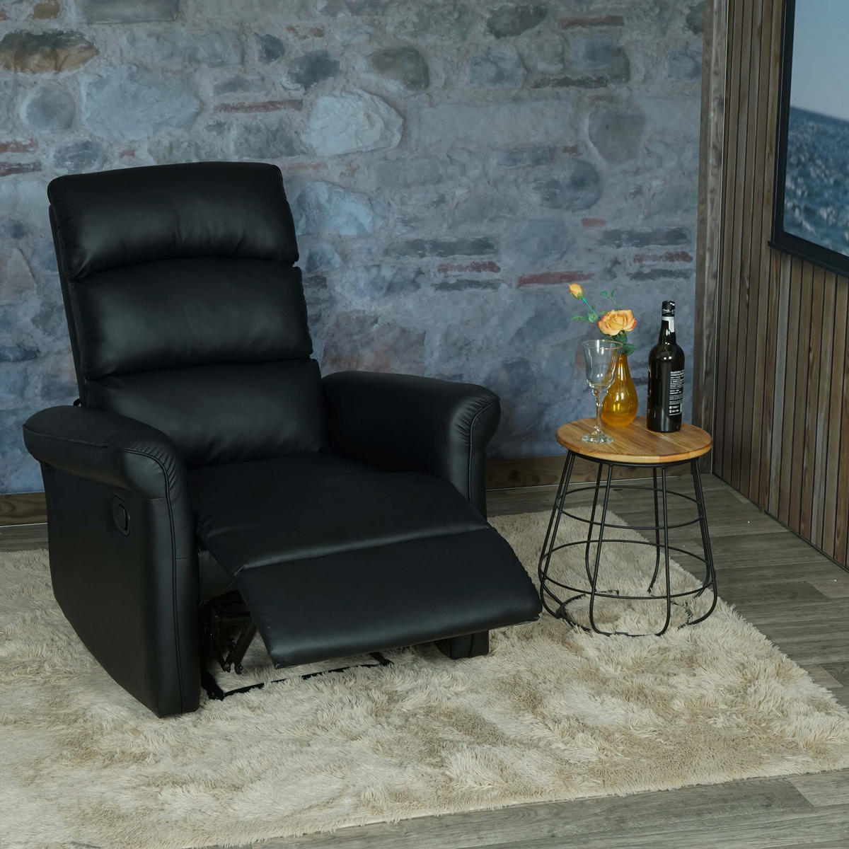 FERNSEHSESSEL Schwarz - Schwarz, Textil (84/104/90cm) - MCW