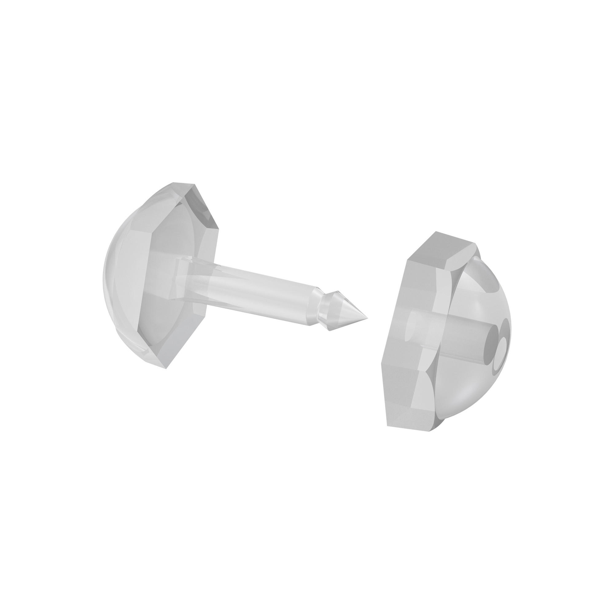 FALTENSTECKER, Glasklar, Packung 50 Stück - Transparent, Kunststoff (1.1/0.7/1cm) - INTERDECO