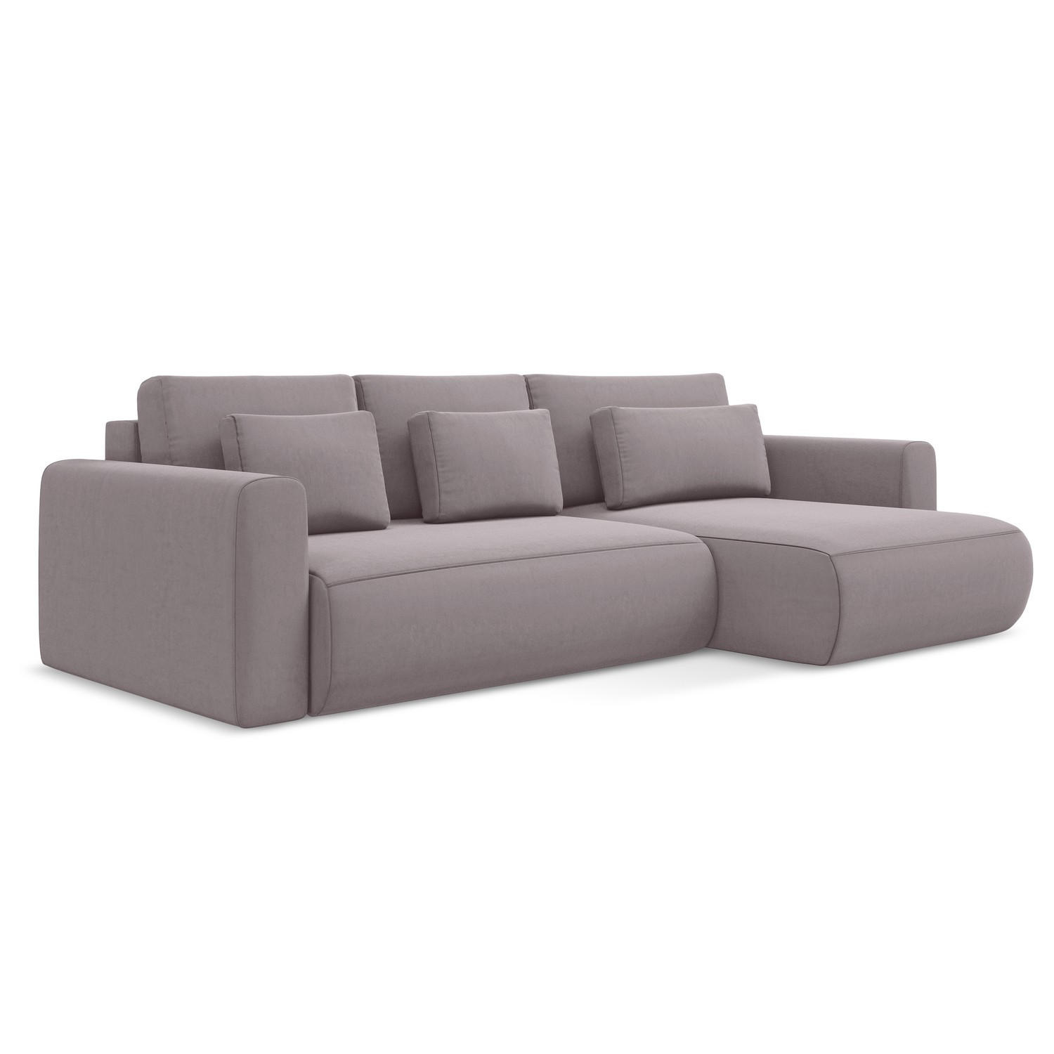 ECKSOFA mit Schlaffunktion Samt Stoff Violett - Lila/Flieder, Kunststoff/Textil (278/149cm) - LaMiaSofa