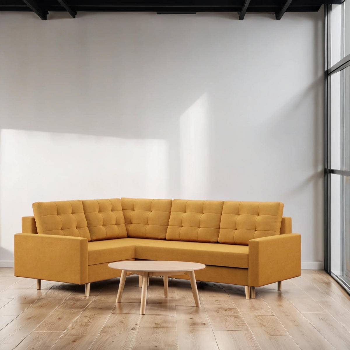 ECKSOFA Blank links gelb - Gelb, Textil (223/172cm) - SIMKAM Furniture