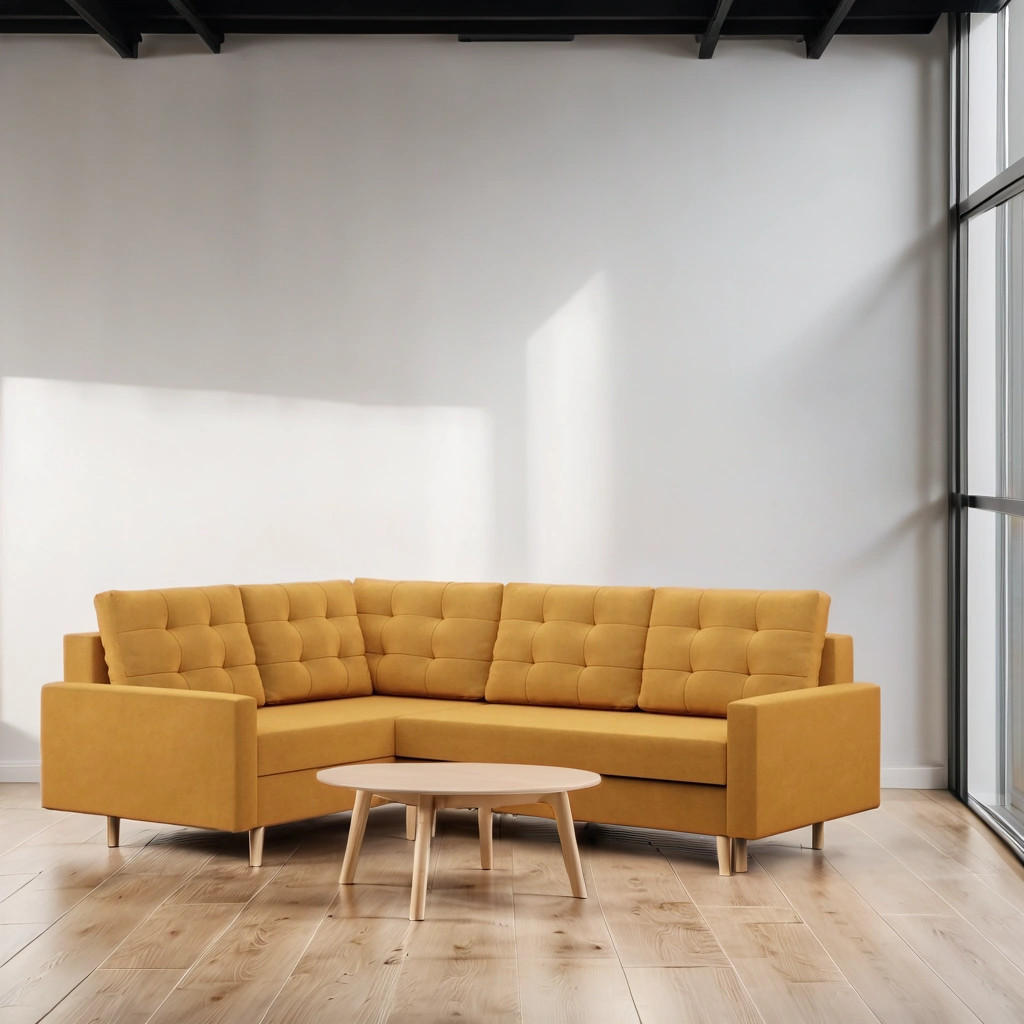 Thumbnail - Simkam Furniture Ecksofa, Gelb, Textil, L-Form, 223x172 cm, Wohnzimmer, Sofas & Couches, Wohnlandschaften, Ecksofas