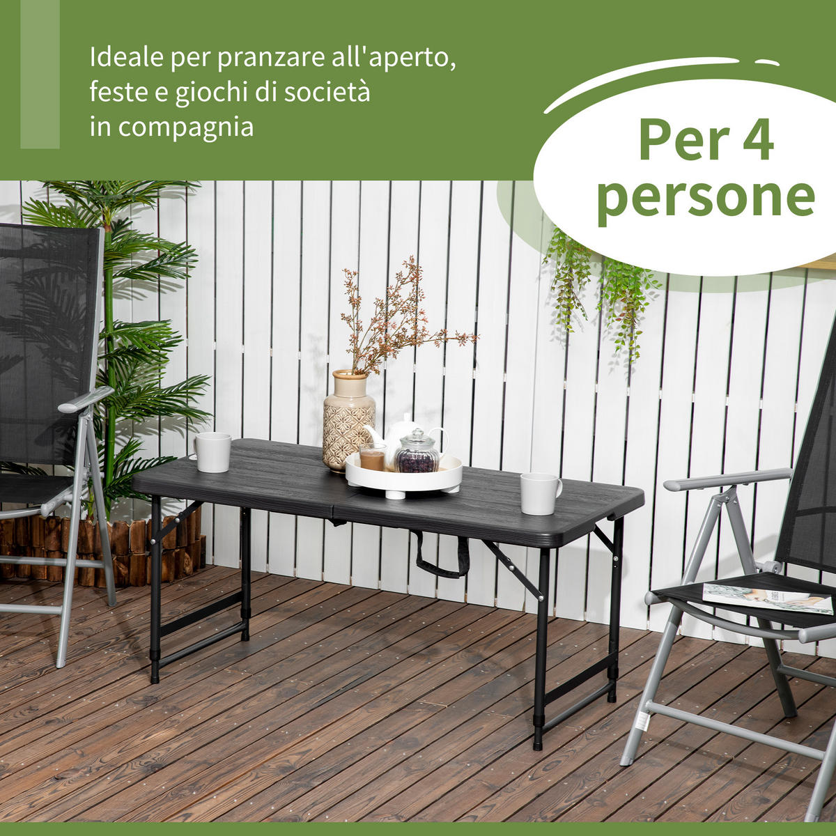 GARTENTISCH,DUNKELGRAU,1 Stück - Grau, Naturmaterialien (118/60/74cm) - GiPP