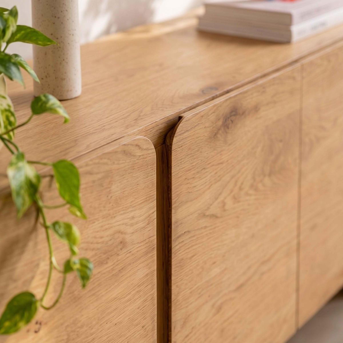 SIDEBOARD, helles Holz - Beige, Holz (180/75/38.2cm) - Oviala
