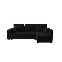 ECKSOFA HEWLET L BIS Cosmic 100 Rechts mit Schlaffunktion - Schwarz, Textil (240/140cm) - Bedante