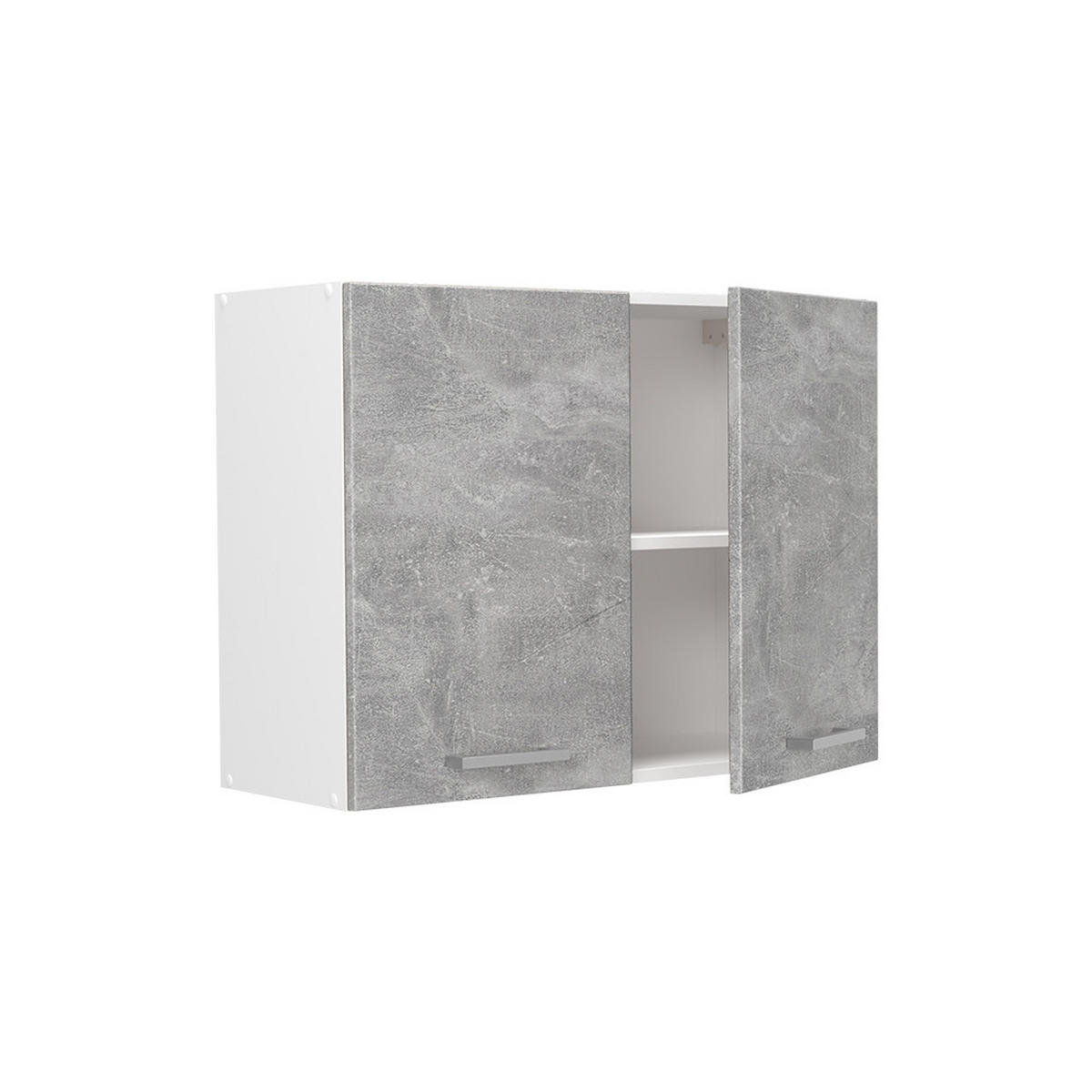 KÜCHENGLASSCHRANK R-Line, Beton/Weiß, 80 cm - Weiß/Grau, Holzwerkstoff (80/60/31cm) - Vicco