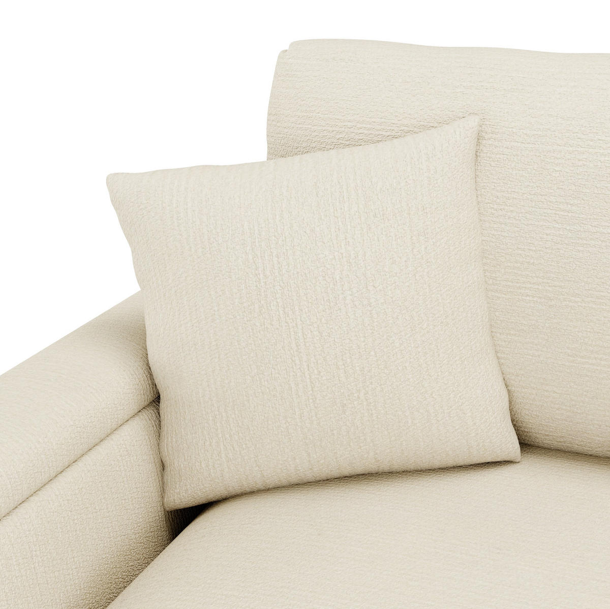 3-SITZER aus Chenille 242x80x88 cm in Beige mit USB-Anschluss & Stauraum - Beige, Textil (80/88/242cm) - Modfu