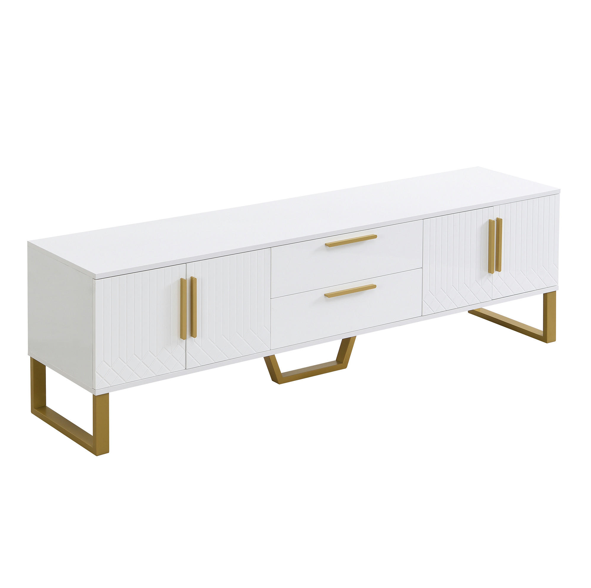TV-LOWBOARD 170/40/53,5 cm mit 2 Schubladen und Kabeldurchlass - Weiß, Holzwerkstoff (170/53.5/40cm) - BEAOK