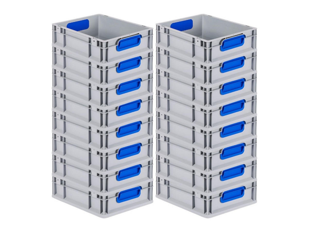 EUROBOX 16x Nextgen Color 12x30x40cm 11 Liter Griffe Blau Geschlossen - Blau, Kunststoff (30/12/40cm) - PROREGAL