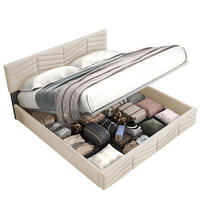 POLSTERBETT mit verstellbarem Kopfteil 140x200 cm Samt Beige - Beige, Metall (140/200cm) - Meubliv